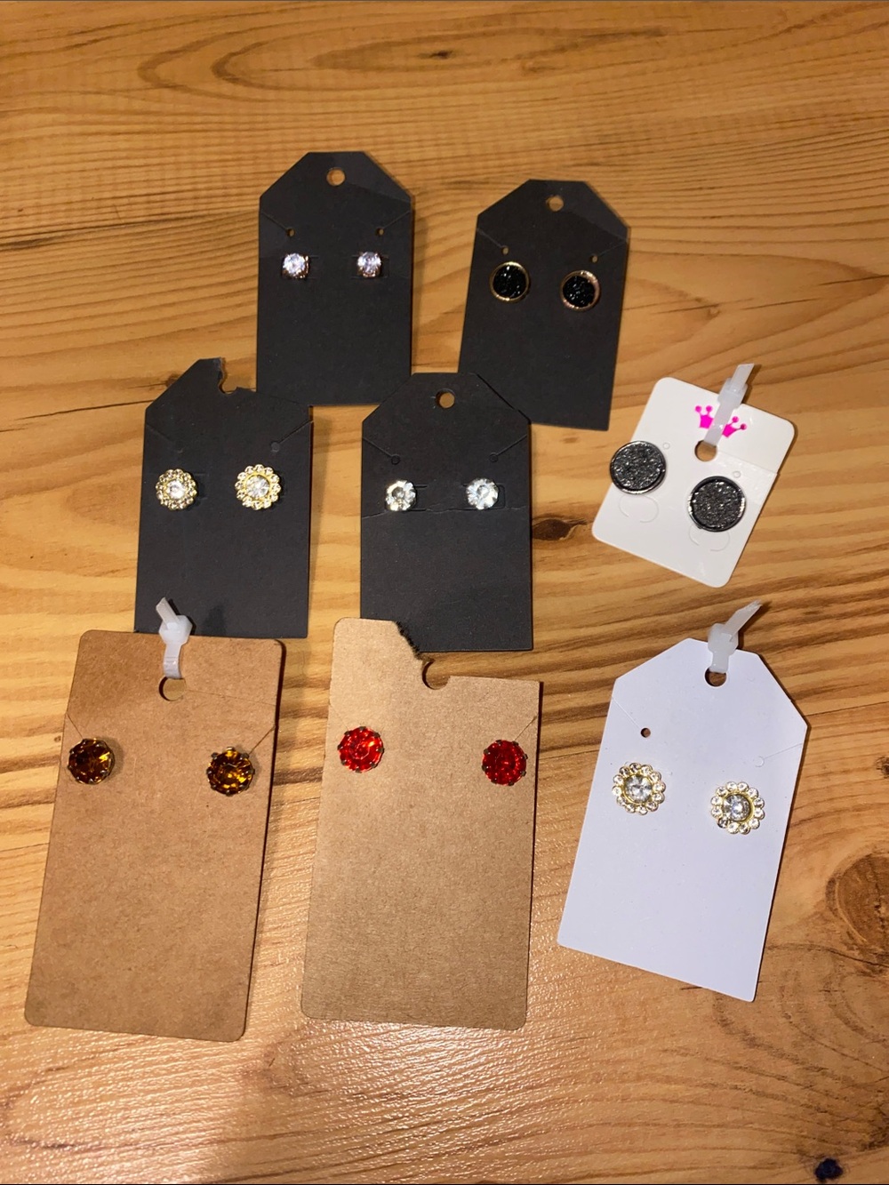 Sparkling Stud Earring Lot — Mixed Colors